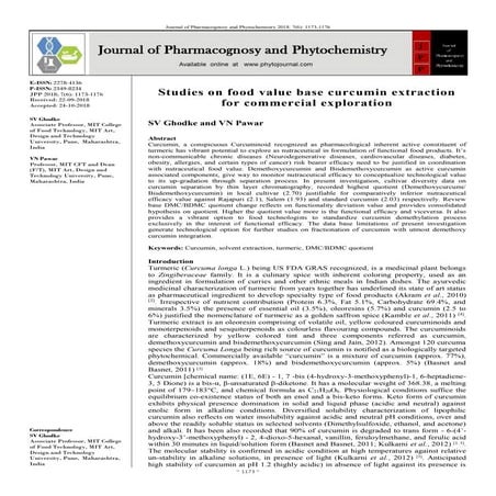 Studies on food value base curcumin extraction for commercial exploration.pdf