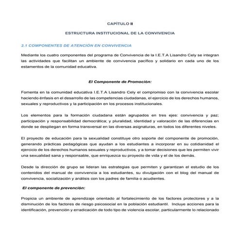 CAPÍTULO 3 MANUAL DE CONVIVENCIA ESCOLAR | PDF