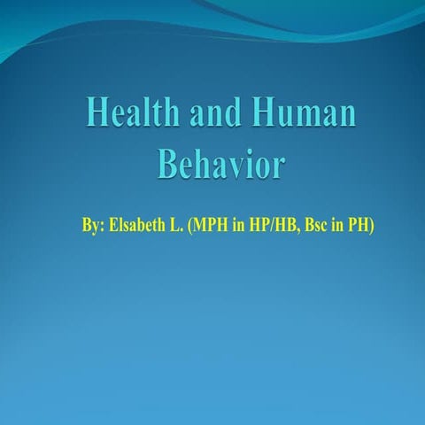 3.Health and Behaviors and their related function | PPT
