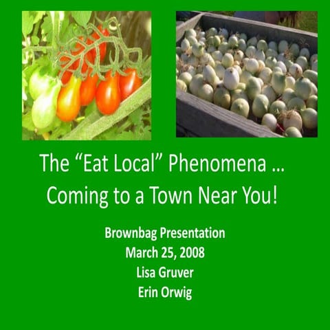 The local food movement