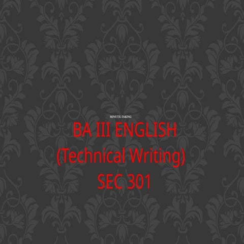 3.Minutes Taking  PPT in business communication