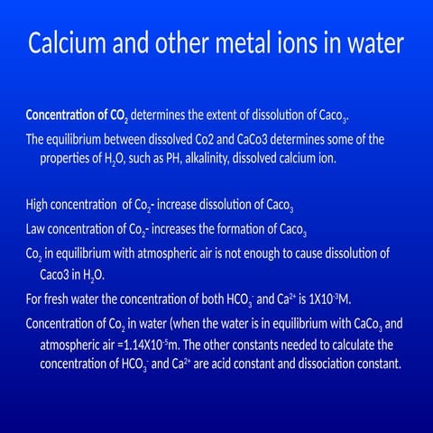 3. Metal ions in watein water supply system