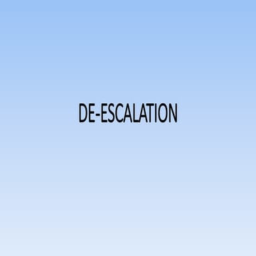 DEESCALATION TECHNIQUES powerpoint presentation