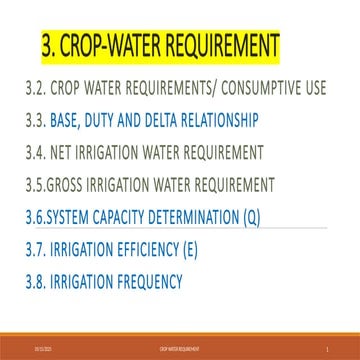Crop water requirement FOR SOIL ENGINEERING