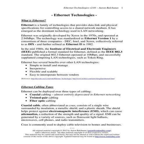 3.Ethernet Technologies_Networks v1.11 – Aaron Balchunas