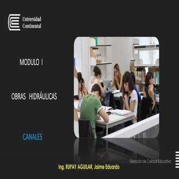 Presentacion del tema de Canales del curso Obras Hidraulicas | PDF