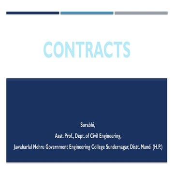 CONTRACTS IN CONSTRUCTION PROJECTS: TYPES
