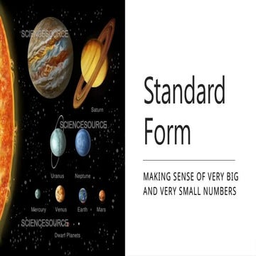 MYP lesson on writing numbers in  standard form