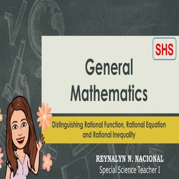 3.1 Distinguishing rational Function, Rational Equation and Rational Inequali...
