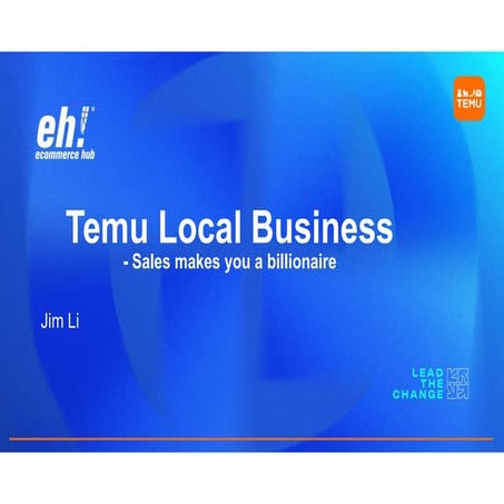 [EH2025] - Come vendere su Temu Local: 0 commissioni, più visibilità, più ven...