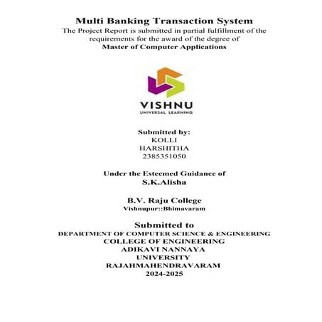Multi Banking Transaction System Multi Banking Transaction System