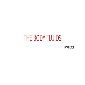 Body fluid & composition | PPTX