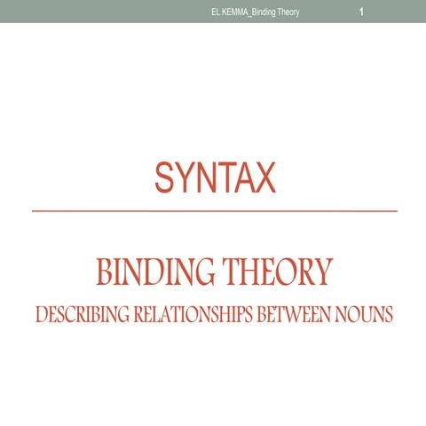 Binding theory | PPTX