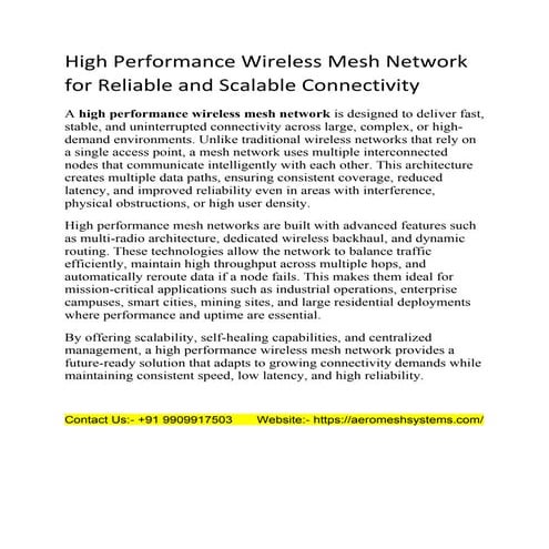 Image result for High Performance Wireless Mesh Network: The Ultimate Solution for ...