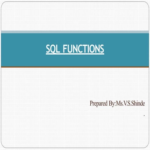 3.SQL-Functions.pptx all sql related functions are explained here | PPTX