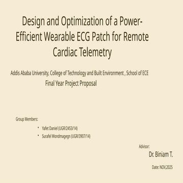Design and Optimization of a Power-Efficient Wearable ECG Patch for ...