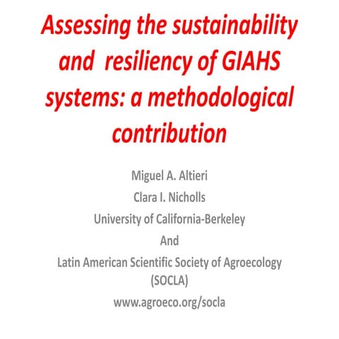 Better Landscape assessment in GIAHS