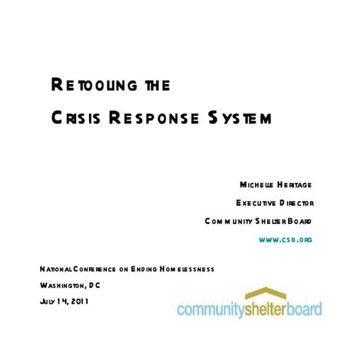 3.2 Retooling the Crisis Response System