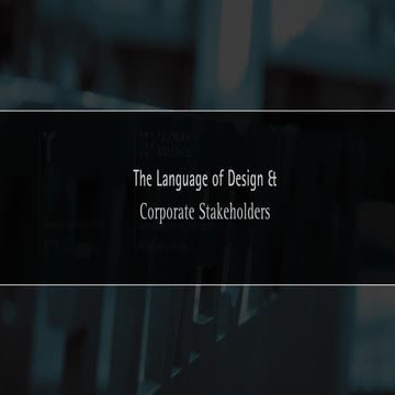SDOA 3.2 The Language of Design and Corporate Stakeholders
