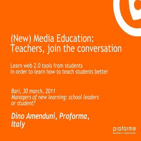 (New) Media Education: Teachers, join the conversation 