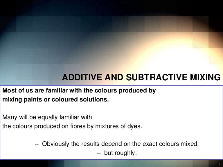 3.3 additive and subtractive mixing