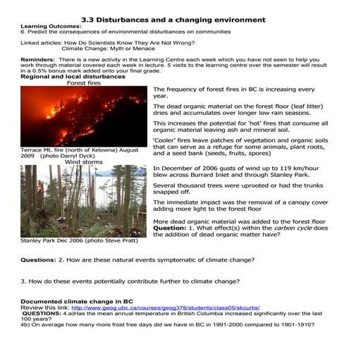 3.3 Disturbances And A Changing Environment