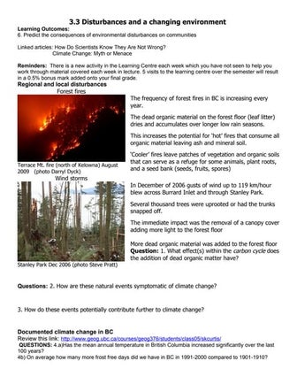 3.3 Disturbances And A Changing Environment