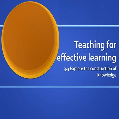 3.3 Explore the construction of knowledge | PPTX