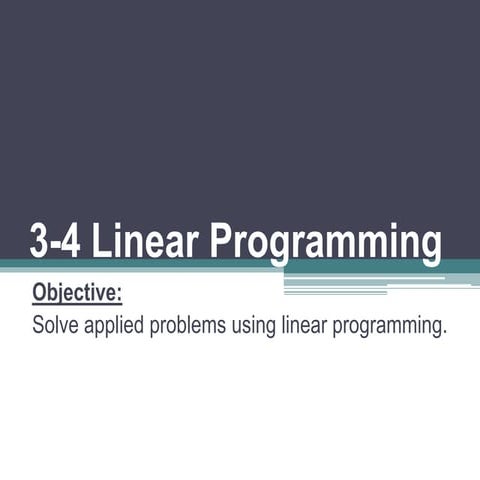 3 4 linear programming | PPT