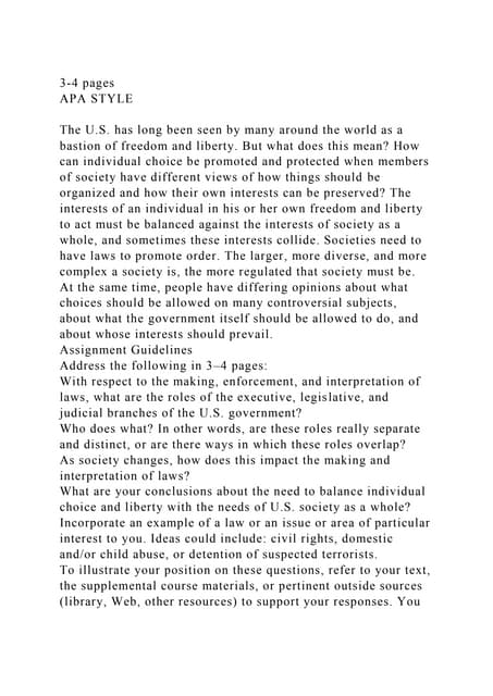 3-4 pagesAPA STYLEThe U.S. has long been seen by many around t.docx