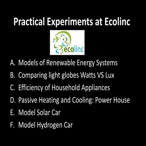 3.4 Practical Experiments at Ecolinc