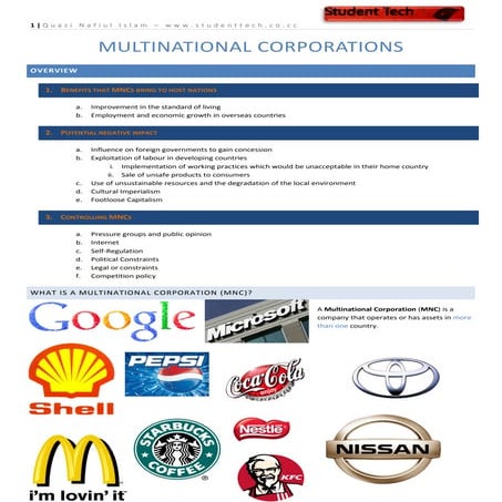 3.6 multinational corporations