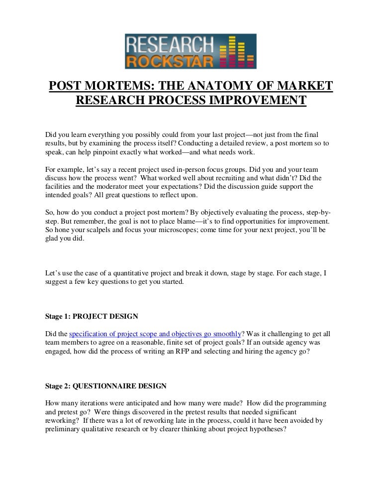 software post mortem template