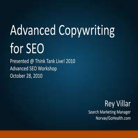 Advanced Copywriting for SEO