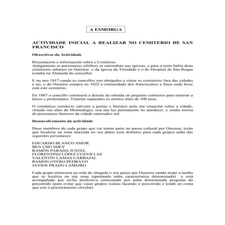 3.a esmorga  actividade no cemiterio
