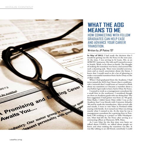 What the AOG means to me