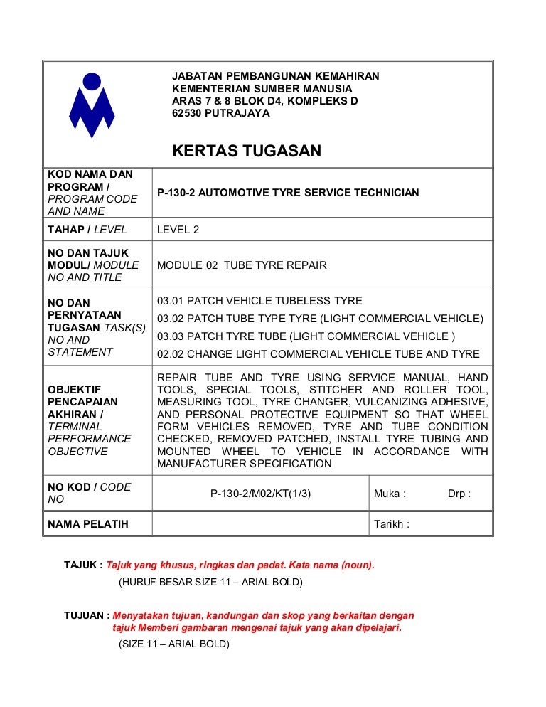 3 assignment sheet sample