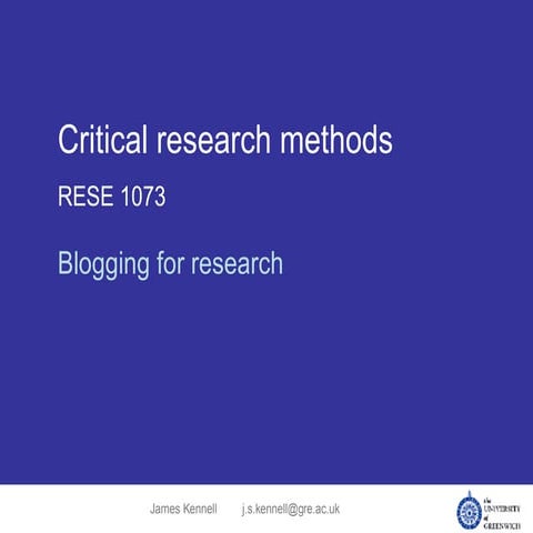 3   Blogging For Research
