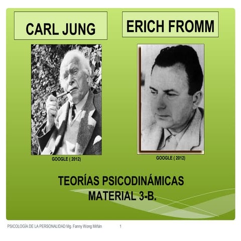 TEORIAS DE LA PERSONALIDAD ERICH FROMM Y CARL JUNG –FANNY JEM WONG SEMANA  3