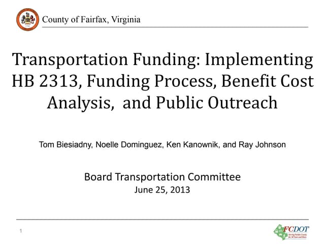 Transportation Funding: Implementin...