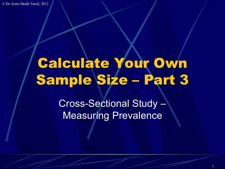 3 Calculate Samplesize For Prevalence Studies