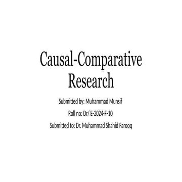 Causal-Comparative Research | Definition of Causal-Comparative Research: