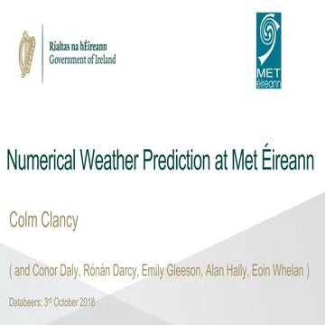 Databeers Dub #6 - Colm Clancy - Numerical Weather Prediction at Met Eireann
