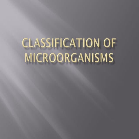 classification of microorganisms