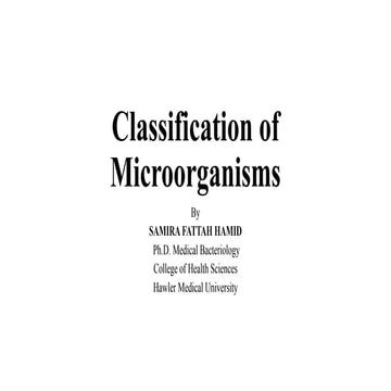Classification of Microorganisms