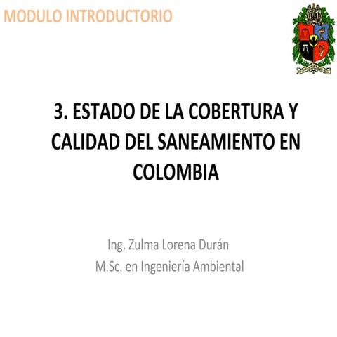 Cobertura Y Calidad Saneamiento En Colombia