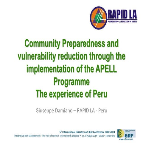 3- Community Preparedness through Risk Communication RAPID LA Peru- Damiano