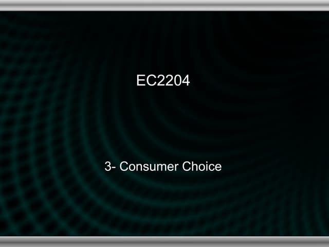 3 consumer choice