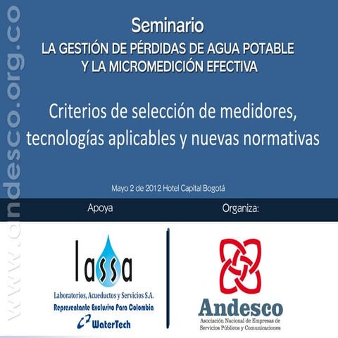 Criterios de selección de medidores, tecnologías aplicables y nuevas normativas