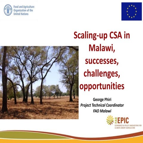 Scaling-up CSA in Malawi, successes, challenges, opportunities